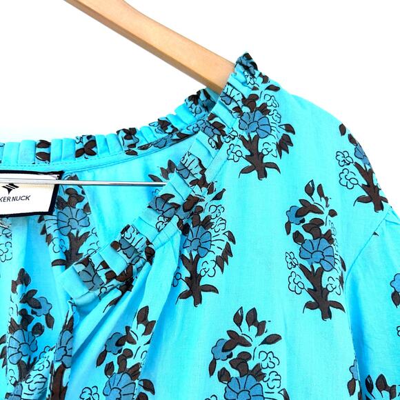 Tuckernuck Tropical Turquoise Bouquet Long Maxi Dress XXXL 3X Plus Size Midi - Picture 13 of 14